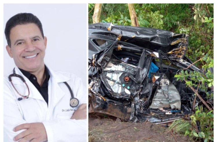 Acidente mata médico e deixa carro destruído na BR-153 entre Goiás e Tocantins