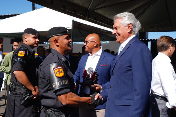 Governador Ronaldo Caiado inaugura novo espaço de treinamento de tiro da Rotam