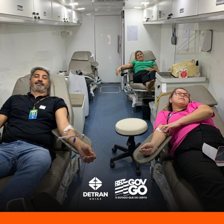 Servidores do Detran-GO doam sangue em campanha promovida pela Rede Estadual dos Hemocentros