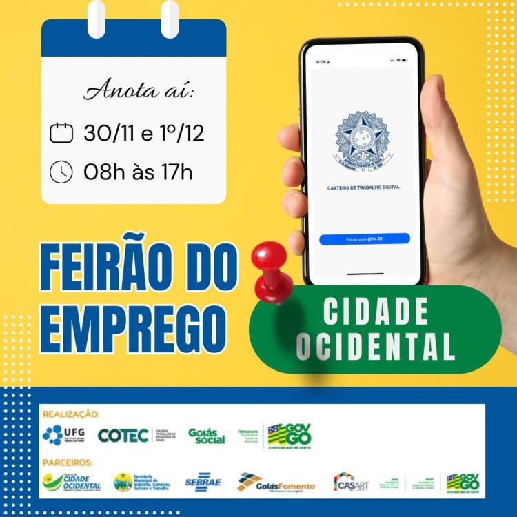 Cidade Ocidental recebe 3º Feirão de Empregos nesta quinta e sexta