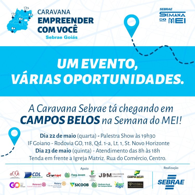 Campos Belos recebe Caravana do Sebrae com semana repleta de oportunidades para microempreendedores