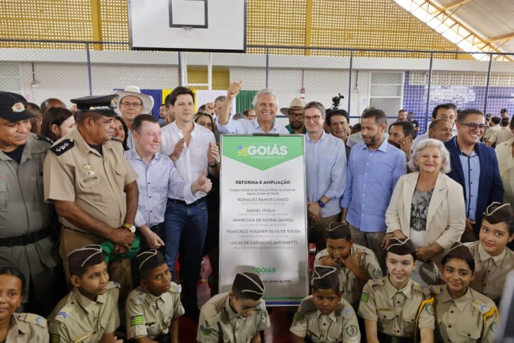 Caiado inaugura colégio em Águas Lindas após substituir escola de placa