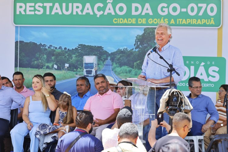 Caiado entrega revitalização da GO-070, entre cidade de Goiás e Itapirapuã